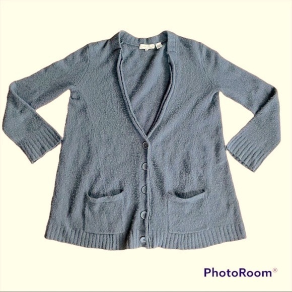 100% Cashmere Khaki Green Oversized Cashmere Grandpa Cardigan with